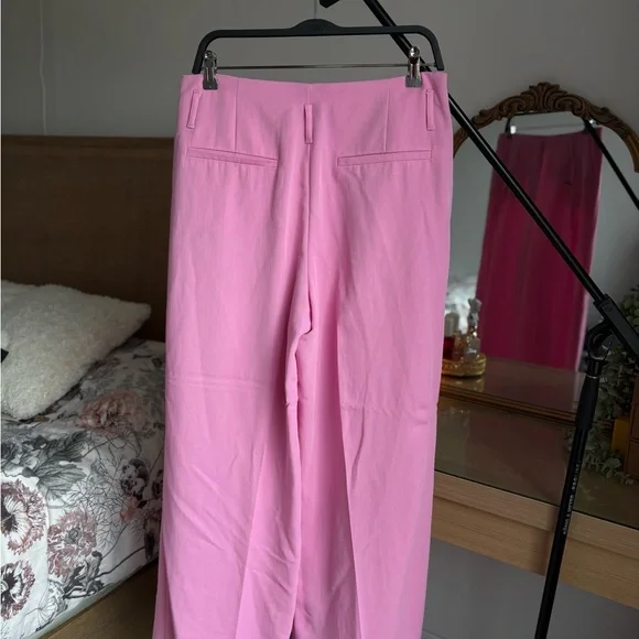 Zara Women's Wide Leg Pink Pants NEW - Picture 2 of 4